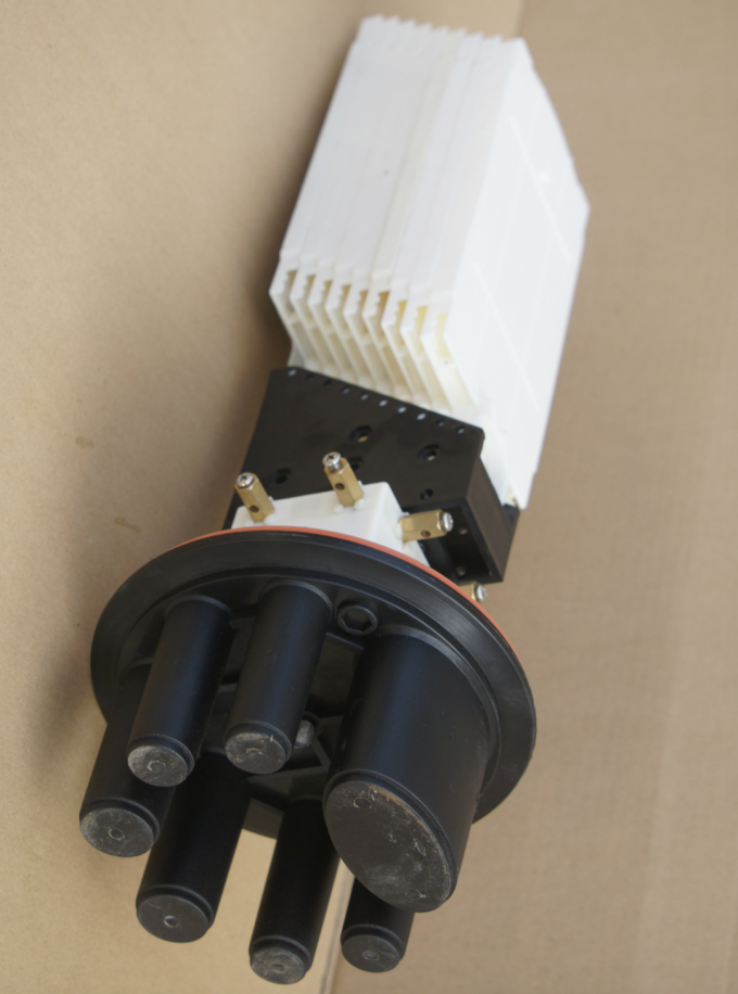 KCO-05A Dome Type Fiber Optic Splitter Splice Closure with 1×64 SC/UPC splitter, front view