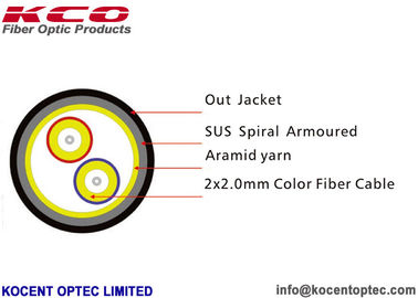 Tactical Armored Optical Fibre Cable FTTA 7.0mm G657A Field Army  TPU LSZH