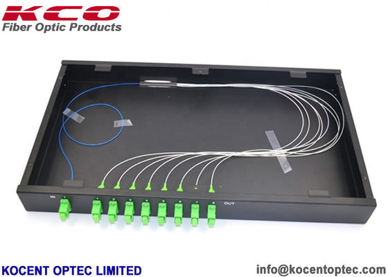 1x8 PLC Optical Fiber Splitter with LGX Box Low Insertion Loss and High Reliability for FTTx Systems