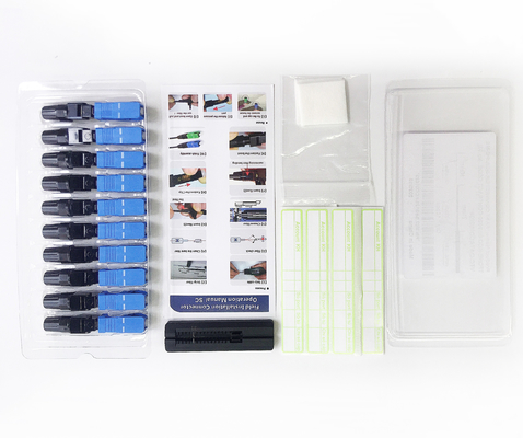 베트텔 FTTH SC UPC 광섬유 빠른 연결기 IL 0.3dB 통과 3D 섬유 장력 4N